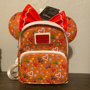 Holiday Mickey & Minnie Loungefly backpack and matching ears